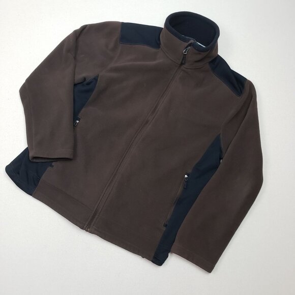 Tek Gear Men's Military Fleece Light Jacket Brown/Black Sz M EXCELLENT CONDITION - Picture 1 of 9